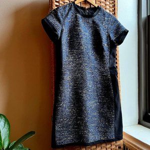 Madewell Blue Tweed Dress Size 2 with Slight Metallic Thread